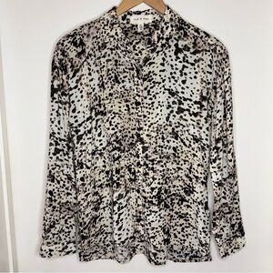 Anthropologie Cloth & Stone Relaxed Button Down Shirt In Leopard Women’s X SMALL